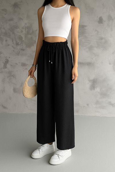 Oasis Relaxed Fit Standard Size Loose Airobin Pantalon with Elastic Waist