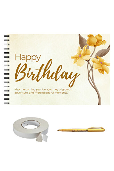 OEM Guestbook zi de nastere, Happy Birthday, 25 file interioare, A4 lanscape,...