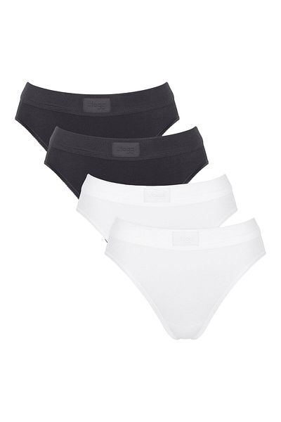 SLOGGI Damen Slips, 4er Pack - Double Comfort Tai 4P, Unterhose, Stretch-Baumwolle