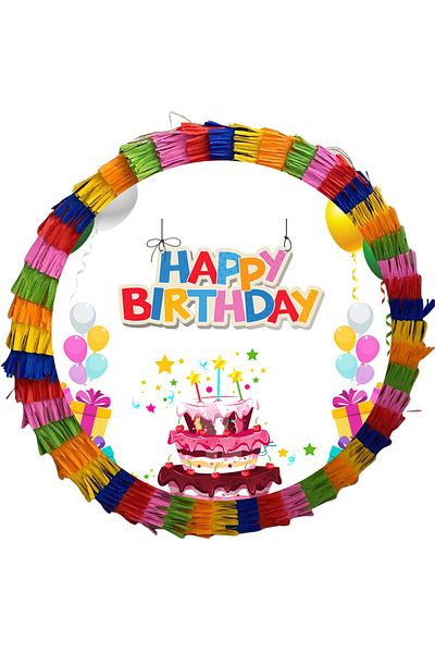 OEM Children's party pinata, Jumbo XXL 35 cm, with Happy Birthday message + Birthday T-shirt 3/4 years old