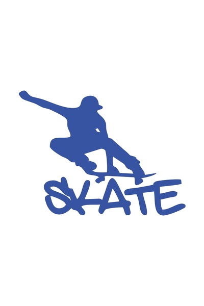 Reysa Tasarım Skateboarder Sticker 17X17 cm Blue