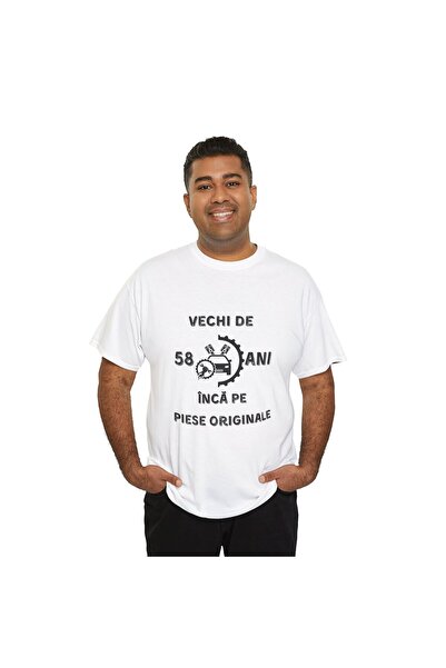 OEM Tricou personalizat barbati, negru, 58 ani si inca pe piese originale pen...