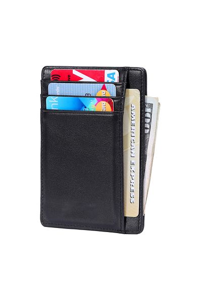zeevos Card Holder Wallet, Ultra Slim, Compartment For Banknotes And Cards, Leather, Rfid Protection