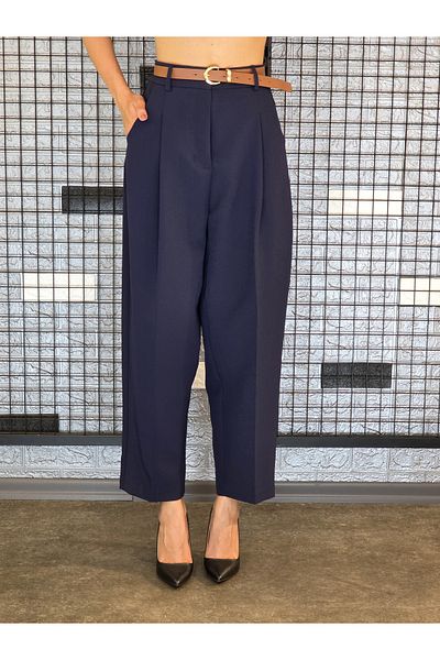 Geco Dark Blue Belted Pants