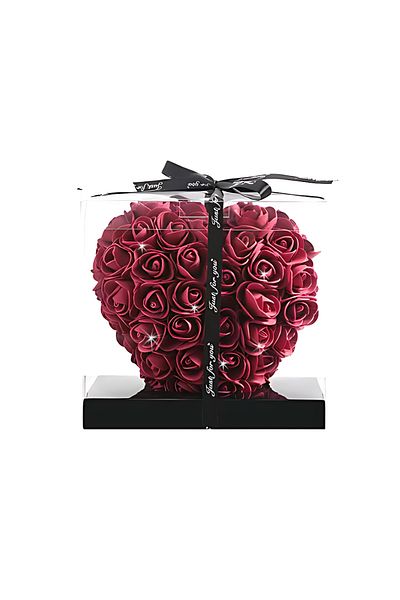 Teno Teno® Foam Rose Heart, burgundy floral, immortal, 17 cm