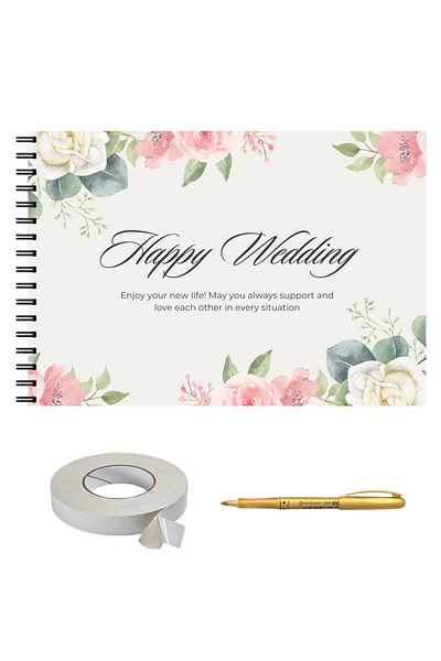 OEM Set album foto nunta, GuestBook, Format A4 landscape, 25 file negre