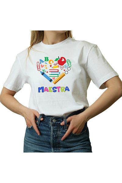 OEM Tricou haios, Cea mai buna Invatatoare/Profesoara, alb, marimea M