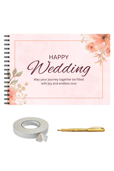 OEM Set album foto pentru nunta, GuestBook, pix si dubluadeziv inclus, Format A4 landscape, 25 file