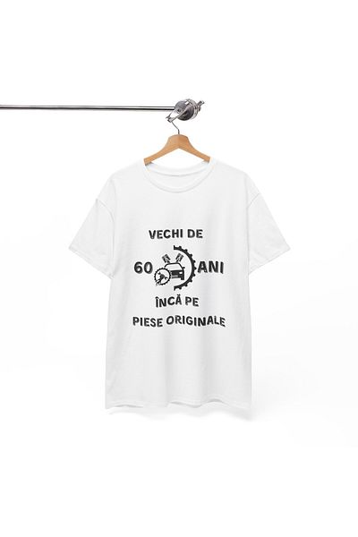 OEM Tricou personalizat barbati, negru, 60 ani si inca pe piese originale pentru aniversare, marimea M