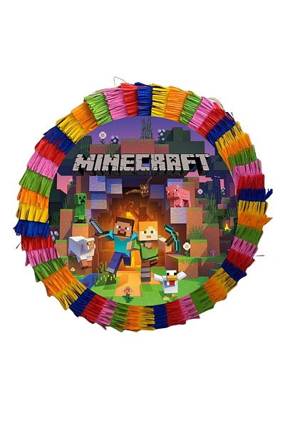 OEM Party pinata, 35 cm, multicolor, Minecraft pattern + 3/4 year old Birthday T-shirt
