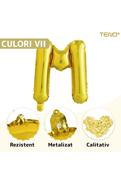 Teno Gold Letter M Foil Balloon