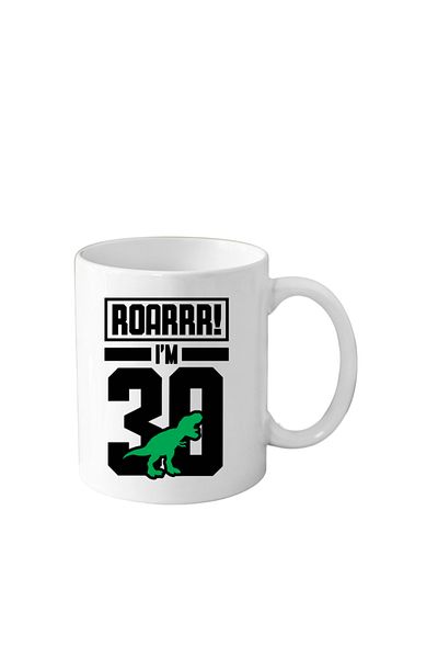 OEM Funny ceramic mug 30th Anniversary, white, 330 ml, model 1