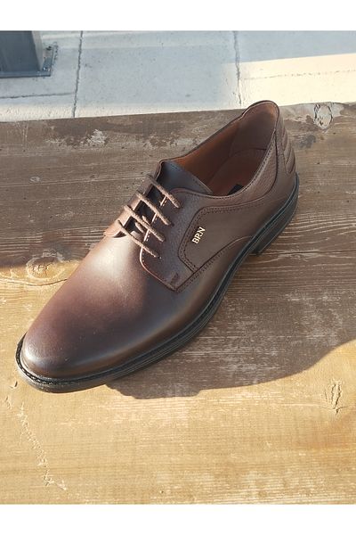 LİCCAS Men's Winter Shoes Genuine Inner Outer Leather Rubber and Non-Slip Sole Bonded Brown Color