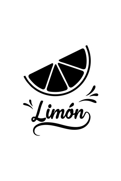 Reysa Tasarım ملصق ليمون 17x17 سم أسود