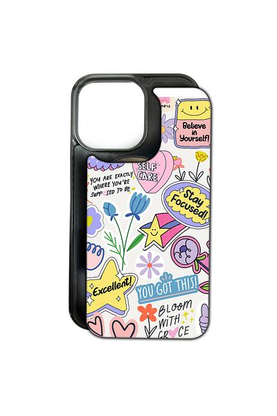 MagChange Phone Case for iPhone 14, Interchangeable Back, Plate Bloom & Belive