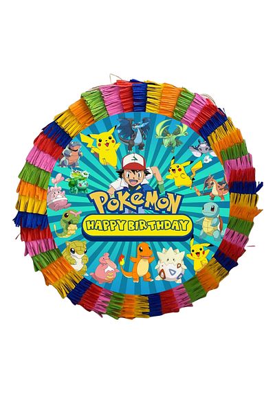 OEM Pinata for children's parties, 35 cm, multicolor, Pikachu model + Birthday T-shirt 3/4 years old