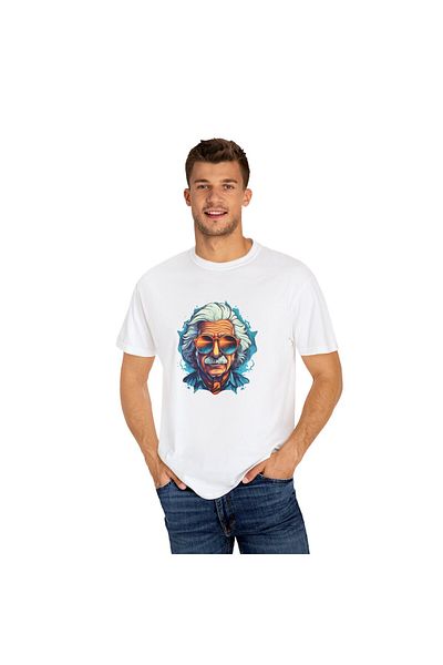 OEM Tricou Albert Einstein, barbati, alb, marimea M