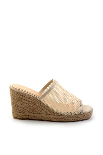 Bambi Beige Leather Women's Slippers K04718700622