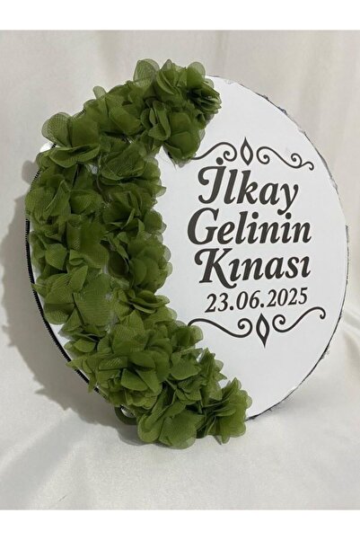 ARHEDİYELİK Gelin Tefi 30cm, İsim ve Tarih Yazılı Yarım Ay Şeklinde Tasarlanm...