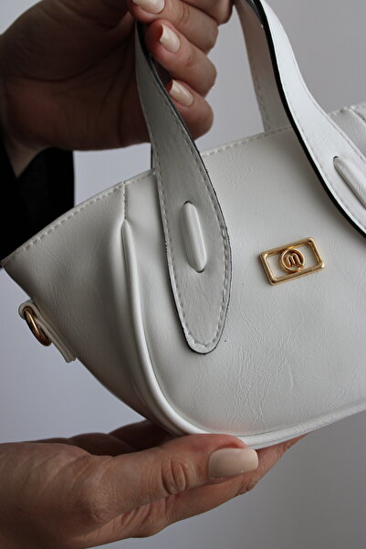 Mimoza Women's White Elegant Mini Hand and Shoulder Bag