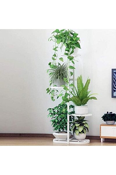 Generic 7 Tier Flower Pot Stand Herbs Holder Pot Rack Display Shelf for Indoor Outdoor Metal Plant Stands Hi