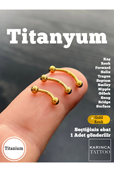 Karınca Piercing Gold Altın Rengi Titanyum Kulak Piercing Kaş Helix Conch Smiley Tragus Septum Daith Surface Rook