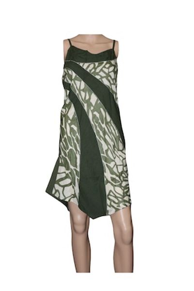 H.H.G. Rochie H.H.G, material subtire, de vara, barete ajustabile, Verde militar, S