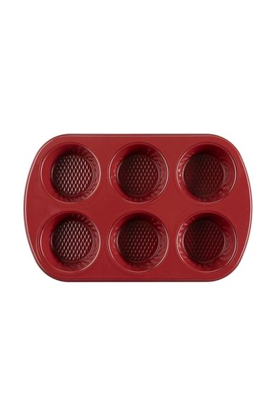 FLORINA Red Deliss muffin tray, steel, 28.6 x 17.8 x 3 cm