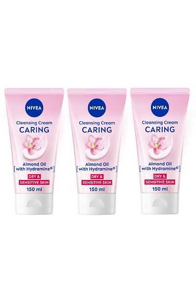 NIVEA Gentle Cleansing Face Wash for Dry Skin with Almond Oil, 150ml, Pack of 3