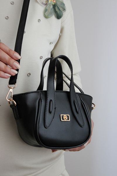 Mimoza Women's Black Elegant Mini Hand and Shoulder Bag