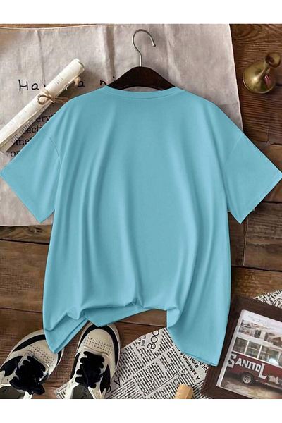 OVER HEAD Women's Cute Smile Printed Oversize T-Shirt