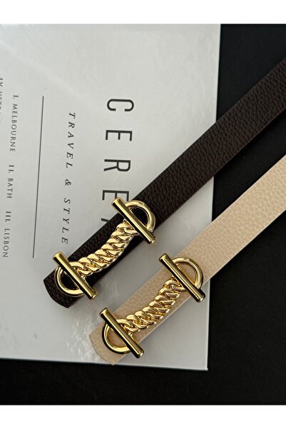 TABA BUTİK حزام نسائي بإبزيم ذهبي