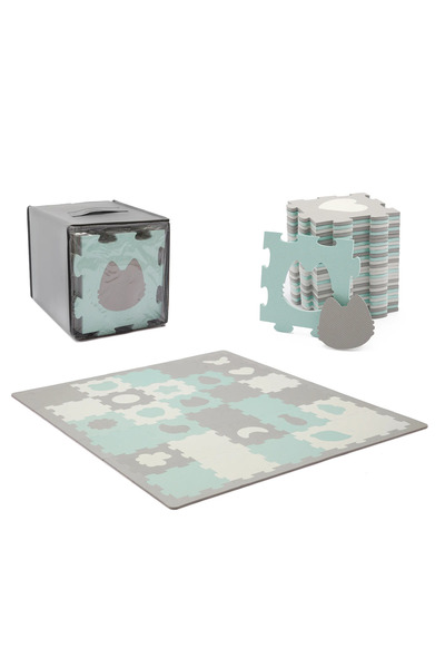 Kinderkraft KINDERKRAFT LUNO SHAPES ПОДЛОЖКА ЗА ИГРА, 3D ПЪЗЕЛ, ДУПЕН, МЕНТА