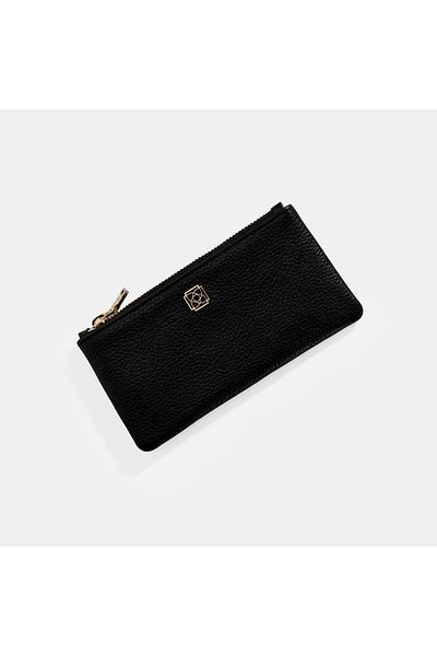 Desa Women's Black Zippered Leather Wallet