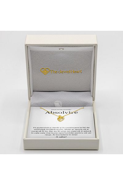 The Jewel Heart Pentru Fiica Mea Absolventă – Colier În Formă de Lebădă, Argint 925 Placat cu Aur 14K