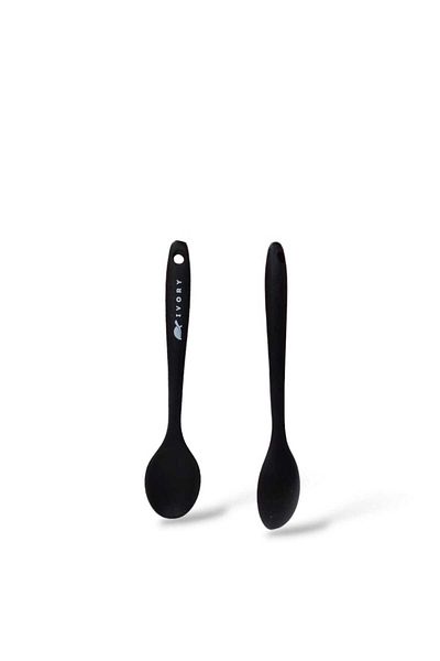 cephome güvenilir alışverişin adresi Ivory Silicone Dessert Food Spoon Black (20cm) 1 Pcs