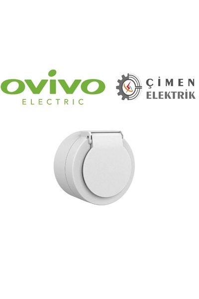 AC BOX White lid grounded socket surface mounted