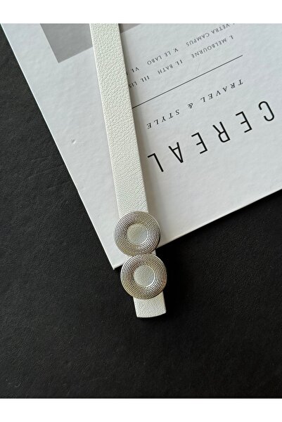 TABA BUTİK Curea de damă cu detaliu de închidere cu cerc argintiu