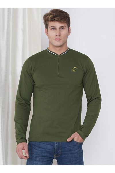 LAUREN SMITH Men’s Casual Full Sleeve T-Shirt with Round Neck Popcorn Texture Tee