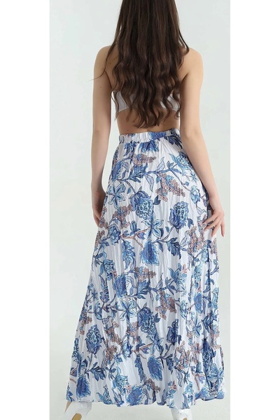 ÇİZGİN Desenli kırışık etek