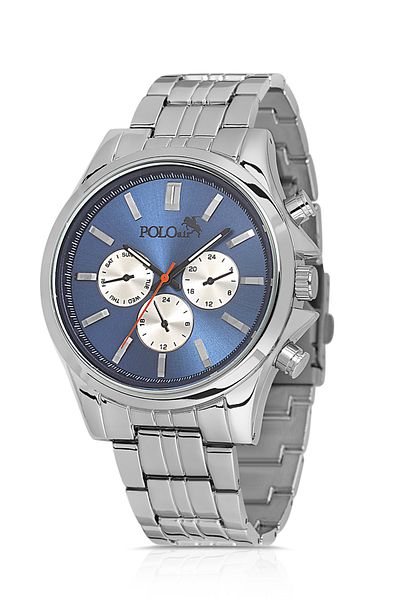 Polo Air Classic Men's Wrist Watch Silver Navy Blue Color Pl-0997E2X