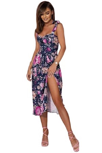 ADROM Dress, Adrom, Floral print, elastic band and straps, M