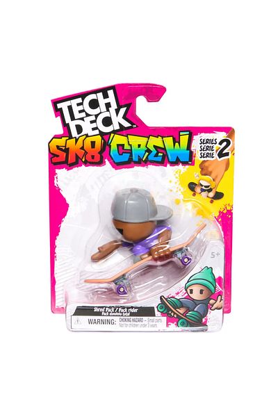 Spin Masters TECH DECH SK8 CREW PACK PLAQUE AND FIGURINE 9.6CM GREY CAP