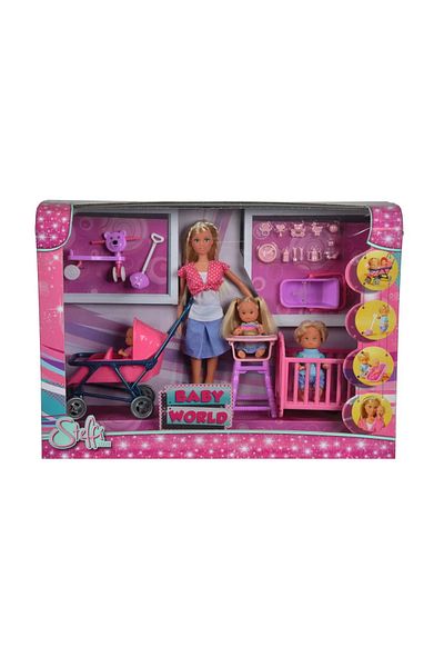 Simba STEFFI DOLL SET WITH 3 BABIES AND ACCESSORIES