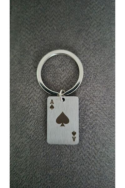 Land of Souvenir Metal Playing Card Ace (Ace) Keychain