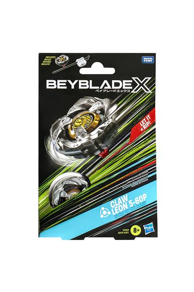 Hasbro BEYBLADE X LET IT RIP LAUNCHER AND WHEEL CLAW LEON 5-60P SET