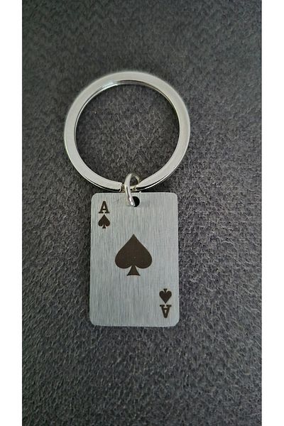 Land of Souvenir Metal Playing Card Ace (Ace) Keychain