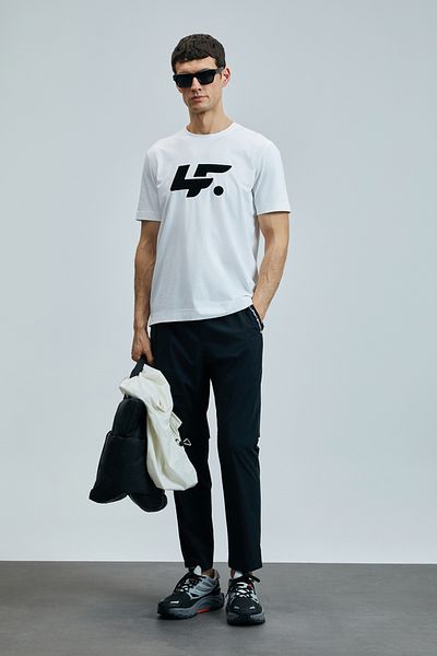 Lufian Lufi̇an Onıx Modern Graphic T- Shirt Black