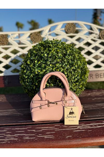 SİNİSA BAG Women's Powder Pink Tokyo Belt Detailed Hand and Strap Shoulder Bag