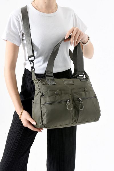Çanta Trend Τσάντα 571 Collections Εξαιρετικά ελαφριά αδιάβροχη τσάντα ώμου με πολλές τσέπες Χακί (Μοντέλο: 571-13-9M)
